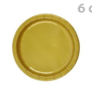 Papírtányér arany 6db 22,5cm