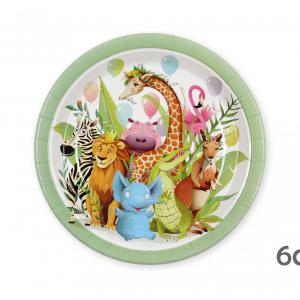 Papírtányér dzsungel 6db 22cm