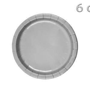 Papírtányér ezüst 6db 22,5cm