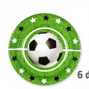 Papírtányér focis zöld 6db 22,5cm