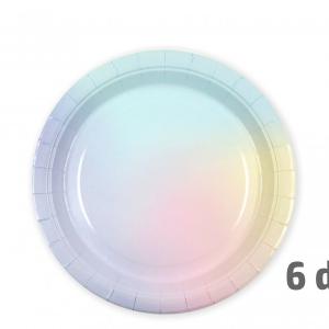 Papírtányér lila/zöld 6db 22,5cm