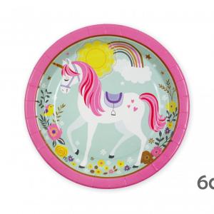 Papírtányér unicornis 6db 22cm