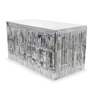 Party asztalszoknya, ezüst, 300*80 cm