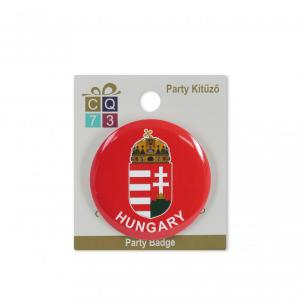 Party kitűző Magyar Címer Hungary piros 6cm