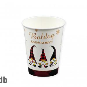 Party pohár Boldog Karácsonyt manós 6db 250ml 661289