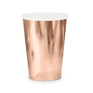 Party pohár, rosegold, 6 db/cs, 220 ml