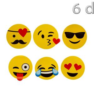 Party smiley matrica 6db 9cm