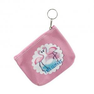 Pénztárca kulcstartó állatos flamingós 13cm