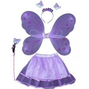 Pillangó jelmez - lila - 4 részes, szoknyával