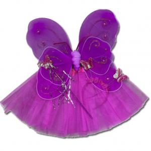 Pillangó jelmez - magenta- 4 részes szoknyával 3-5 éveseknek