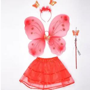 Pillangó jelmez - piros - 4 részes