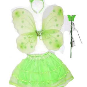 Pillangó jelmez - zöld - 4 részes, szoknyával