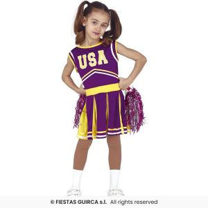 Pompom lány jelmez, 7-9 éveseknek, lila