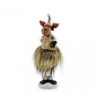 Rénszarvas figura szőrszoknyában 21cm 463310