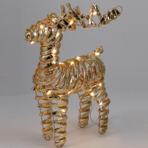 Rénszarvas LED-es időzítős elemes (elem nélkül) arany M34cm