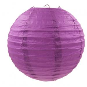 Rizslámpa lampion, papír, gömb, lila, 30 cm