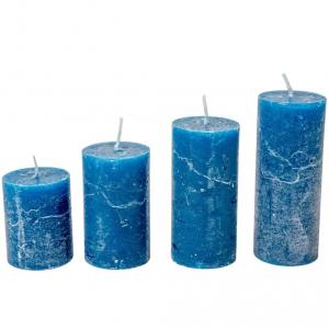 Rusztikus 40mm-es lépcsős henger gyertya Acélkék (csom ár)