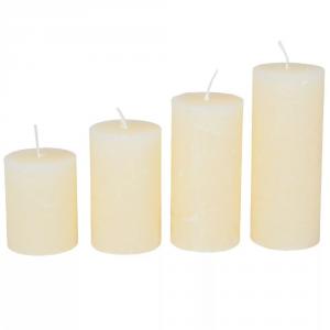 Rusztikus 40mm-es lépcsős henger gyertya Krém (csom ár)