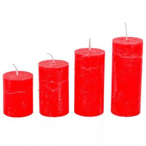 Rusztikus 40mm-es lépcsős henger gyertya Piros (csom ár)