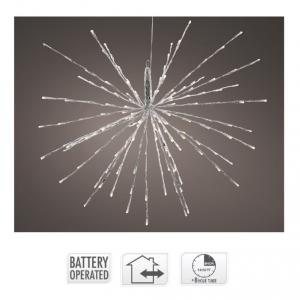 Sarkcsillag 60 LED-es elemes fehér időzítős meleg D45cm