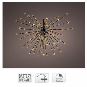 Sarkcsillag 60 LED-es elemes fekete időzítős meleg D45cm