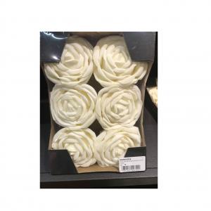 Selyemvirág rózsa hab D10 s/6 krém