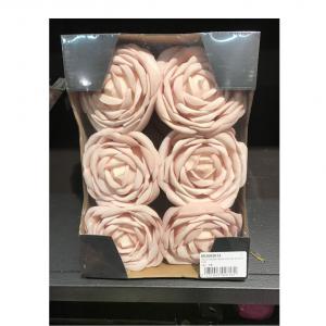 Selyemvirág rózsa hab D10 s/6 rózsaszín