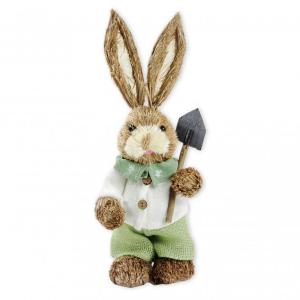 Szalma nyuszi 35cm ásóval a kezében