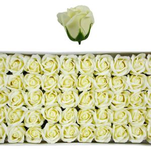 Szappanrózsa – 50 db halványsárga 6 cm – Esküvőre rendezvényre, kézműves alapanyagnak