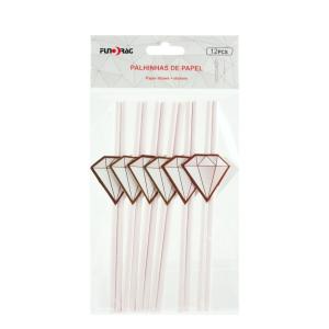 Szívószál gyémánt 12db 19,5cm