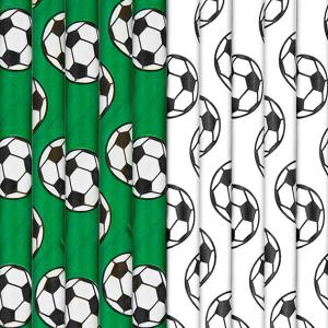 Szívószál papírból, focis, 10 db/cs