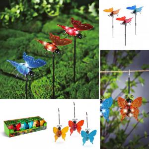Szolár lámpa leszúrható / függeszthető pillangó többféle - 12 x 6 x 21,5 cm - 4 LED
