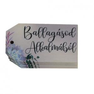 Tábla fa Biléta-ballagásod alkalmából (szürke) 3,7*6,9cm LV