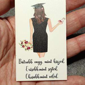 Tábla fa Idézetes tábla-ballagó lány 8x5cm LV