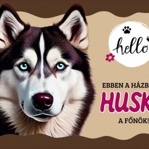 Tálalátét - lábtörlő Husky kutyás 60x40cm