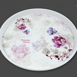 Tálca kerek virágos 29cm rózsák