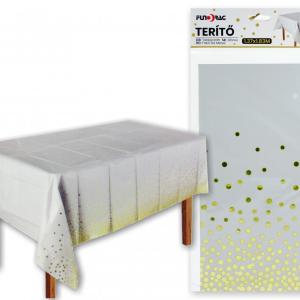 Terítő fehér arany pötyökkel 1,37x1,83m