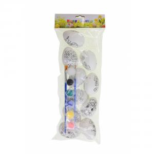 Tojás műanyag mintás 4*6cm s/12 festhető fehér