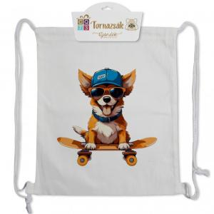 Tornazsák Kutya gördeszkán 35x40cm