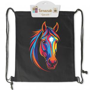 Tornazsák Lovas fekete 35x40cm