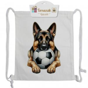 Tornazsák Németjuhász kutya focilabdával 35x40cm