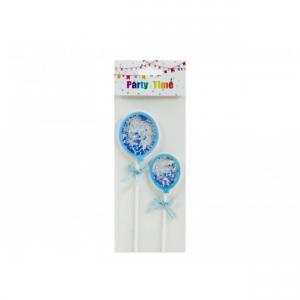 Torta dekoráció kerek kék 2db