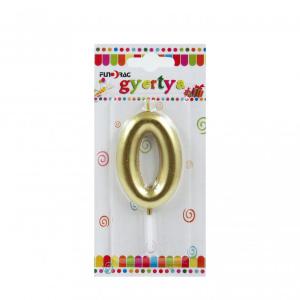 Tortagyertya 0 évszámos arany 6cm