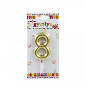 Tortagyertya 8 évszámos arany 6cm