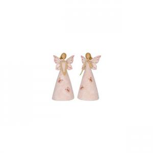 Tündér pillangós ruhában álló 9,5x6,5x20cm rózsaszín 2 féle