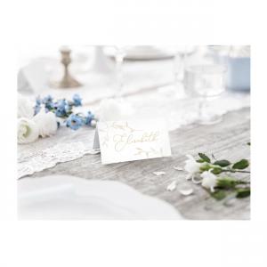 Ültetőkártya asztali,fehér papíron arany futós 9,5x5,5cm 10db/cs