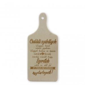 Vágódeszka Családi szabályok 26,5cm