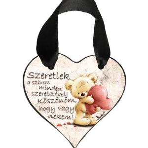 Valentin Napi Ajándék - Szerelmes Ajándék - Szeretlek a szívem – Szív Akasztóval