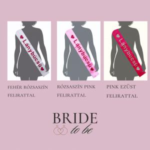 Vállszalag Lánybúcsú 1,6m x 9,5 cm választható színben 1 db