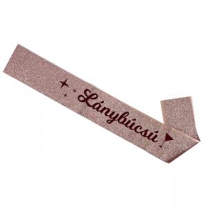 Vállszalag Lánybúcsú rosegold 1,6m x9,5 cm